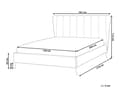 Pikkukuva 3 / 11: Parisänky beige samettiverhoilu 140 x 200 cm tikattu pääty USB-portti moderni glamour