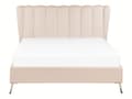 Pikkukuva 4 / 11: Parisänky beige samettiverhoilu 140 x 200 cm tikattu pääty USB-portti moderni glamour