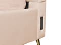 Pikkukuva 9 / 11: Parisänky beige samettiverhoilu 140 x 200 cm tikattu pääty USB-portti moderni glamour