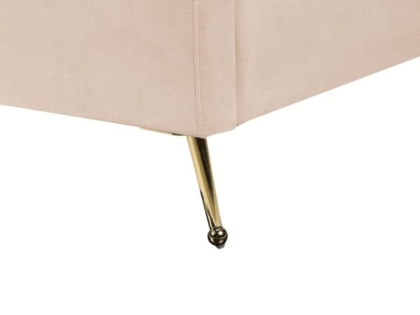 Parisänky beige samettiverhoilu 140 x 200 cm tikattu pääty USB-portti moderni glamour