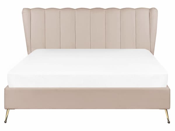 Parisänky ruskeanharmaa samettiverhoilu 160 x 200 cm tikattu pääty USB-portti moderni glamour