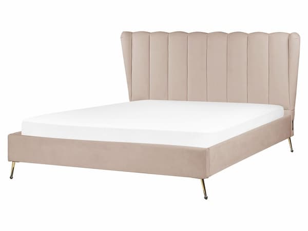 Parisänky ruskeanharmaa samettiverhoilu 160 x 200 cm tikattu pääty USB-portti moderni glamour