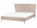 Pikkukuva 1 / 11: Parisänky ruskeanharmaa samettiverhoilu 160 x 200 cm tikattu pääty USB-portti moderni glamour