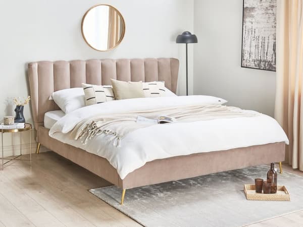 Parisänky ruskeanharmaa samettiverhoilu 180 x 200 cm tikattu pääty USB-portti moderni glamour
