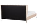 Pikkukuva 5 / 11: Parisänky beige samettiverhoilu 180 x 200 cm tikattu pääty USB-portti moderni glamour