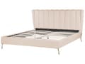 Pikkukuva 6 / 11: Parisänky beige samettiverhoilu 180 x 200 cm tikattu pääty USB-portti moderni glamour