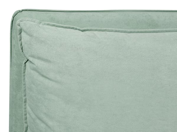 Dubbelsäng Schäslong Grön Sammet 180x200 cm Stoppad Ram Mjuk Förvaring Mysig Sovrum Modern