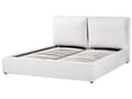 Miniatyrbild 6 av 11: Dubbelsäng Schäslong Off-White Sammet 160x200 cm Stoppad Ram Mjuk Förvaring Mysig Sovrum Modern