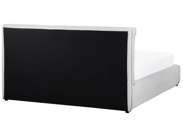 Dubbelsäng Schäslong Off-White Sammet 160x200 cm Stoppad Ram Mjuk Förvaring Mysig Sovrum Modern