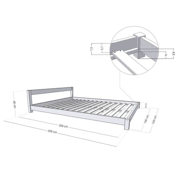 COMFY Skandinavisk dubbelsäng 160 x 200 vit