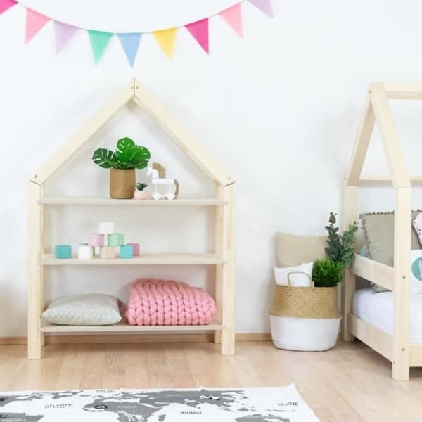 TERY kabinsäng i trä med hylla 120 x 200 lackad - GENERIC - Barn - Rim - Beige