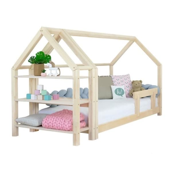 TERY kabinsäng i trä med hylla 120 x 180 - GENERIC - Barn - Spröjs - Beige