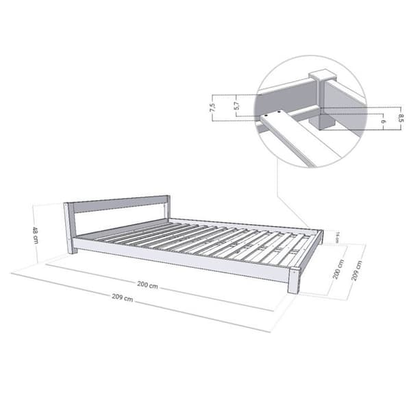 COMFY Skandinavisk dubbelsäng 200 x 200 vit
