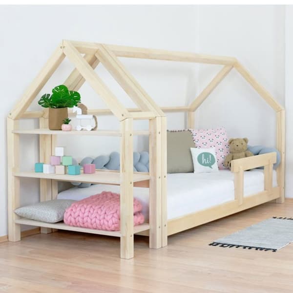 TERY trähyttsäng med hylla 120 x 200 - GENERISK - Barn - Beige - Att montera själv