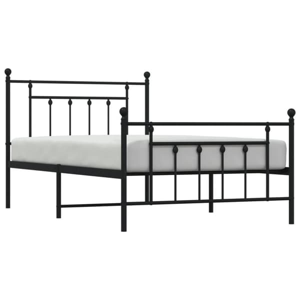 vidaXL Sengeramme i metall med hode- og fotgavl svart 107x203 cm