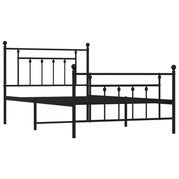 vidaXL Sengeramme i metall med hode- og fotgavl svart 107x203 cm