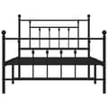 Miniatyrbilde 5 av 10: vidaXL Sengeramme i metall med hode- og fotgavl svart 107x203 cm