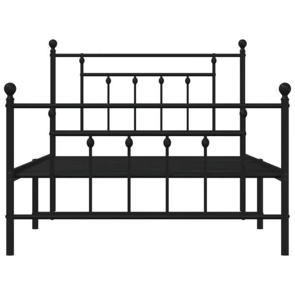 vidaXL Sengeramme i metall med hode- og fotgavl svart 107x203 cm