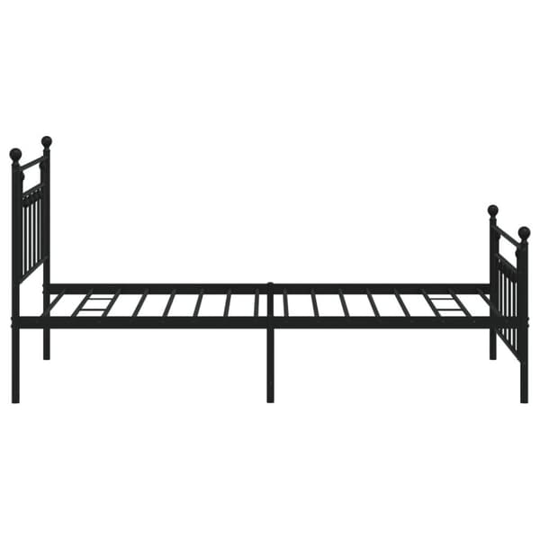 vidaXL Sengeramme i metall med hode- og fotgavl svart 107x203 cm