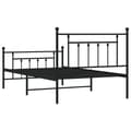 Miniatyrbilde 7 av 10: vidaXL Sengeramme i metall med hode- og fotgavl svart 107x203 cm