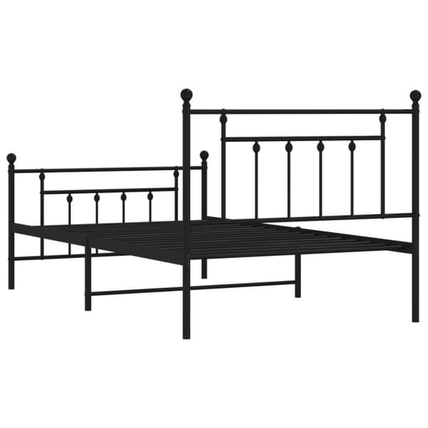 vidaXL Sengeramme i metall med hode- og fotgavl svart 107x203 cm