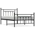 Miniatyrbilde 1 av 10: vidaXL Sengeramme i metall med hode- og fotgavl svart 107x203 cm