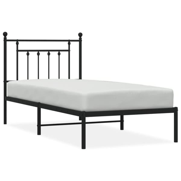 vidaXL Sengeramme i metall med hodegavl svart 90x200 cm