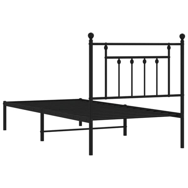 vidaXL Metallinen sängynrunko päädyllä musta 90x200 cm