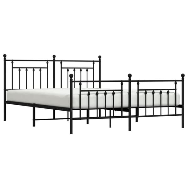 vidaXL sengeramme med sengegavl og fodgærde 160x200 cm metal sort