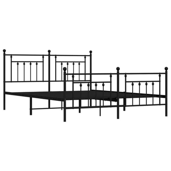 vidaXL sengeramme med sengegavl og fodgærde 160x200 cm metal sort