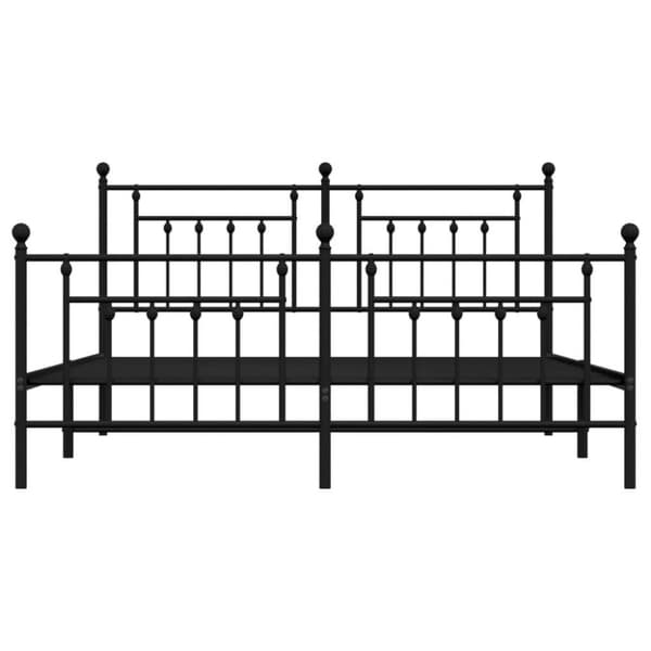 vidaXL sengeramme med sengegavl og fodgærde 160x200 cm metal sort