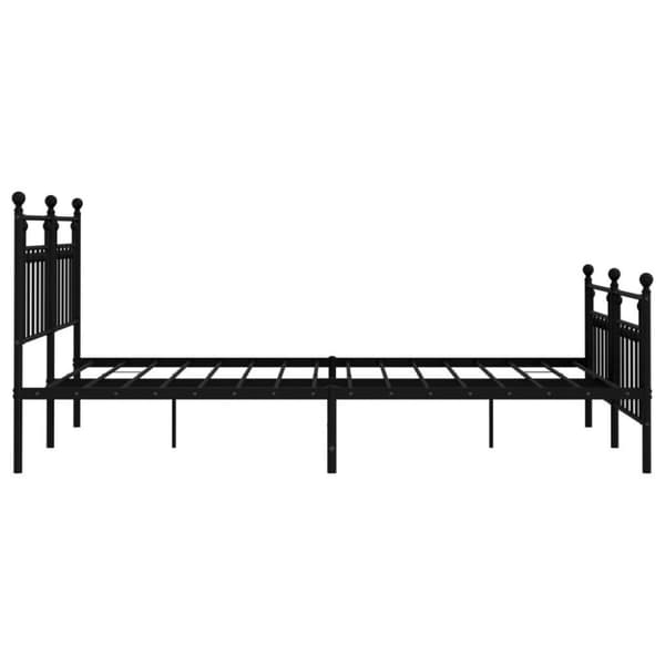 vidaXL sengeramme med sengegavl og fodgærde 160x200 cm metal sort
