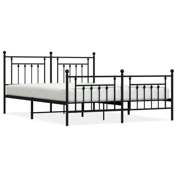 vidaXL sengeramme med sengegavl og fodgærde 160x200 cm metal sort