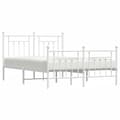 Miniatyrbilde 3 av 10: vidaXL Sengeramme i metall med hode- og fotgavl hvit 140x200 cm