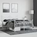 Miniatyrbilde 2 av 10: vidaXL Sengeramme i metall med hode- og fotgavl hvit 140x200 cm