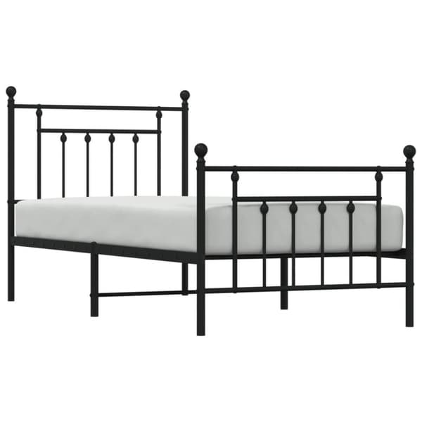 vidaXL Metallinen sängynrunko päädyillä musta 90x200 cm