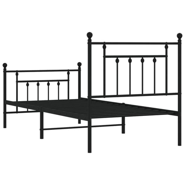 vidaXL Metallinen sängynrunko päädyillä musta 90x200 cm