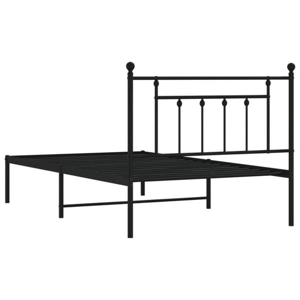 vidaXL Sengeramme i metall med hodegavl svart 107x203 cm