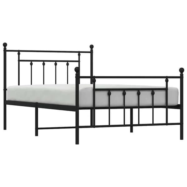 vidaXL Sengeramme i metall med hode- og fotgavl svart 100x200 cm