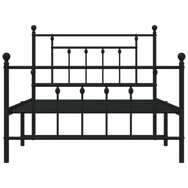 vidaXL Sengeramme i metall med hode- og fotgavl svart 100x200 cm