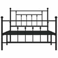 Miniatyrbilde 6 av 10: vidaXL Sengeramme i metall med hode- og fotgavl svart 100x200 cm
