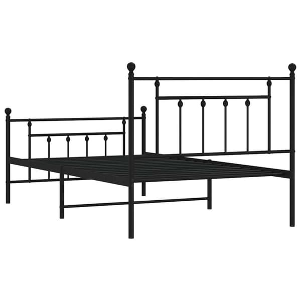 vidaXL Sengeramme i metall med hode- og fotgavl svart 100x200 cm