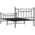 Miniatyrbilde 8 av 10: vidaXL Sengeramme i metall med hode- og fotgavl svart 100x200 cm