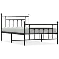 Miniatyrbilde 2 av 10: vidaXL Sengeramme i metall med hode- og fotgavl svart 100x200 cm