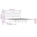 Miniatyrbilde 9 av 10: vidaXL Sengeramme i metall med sengegavl hvit 180x200 cm