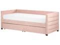 Miniatyrbilde 5 av 11: Dagseng Rosa Fløyel 90 x 200 cm Tuftet Lamellramme Skuffer Glamorøs stil Enkeltseng Soverom