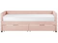 Miniatyrbilde 7 av 11: Dagseng Rosa Fløyel 90 x 200 cm Tuftet Lamellramme Skuffer Glamorøs stil Enkeltseng Soverom