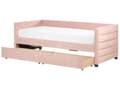 Miniatyrbilde 1 av 11: Dagseng Rosa Fløyel 90 x 200 cm Tuftet Lamellramme Skuffer Glamorøs stil Enkeltseng Soverom