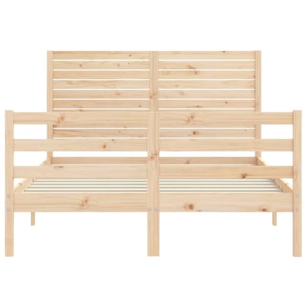 vidaXL sengeramme med sengegavl 140x200 cm massivt træ hvid
