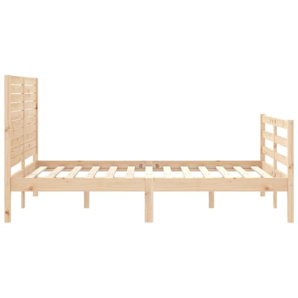 vidaXL sengeramme med sengegavl 140x200 cm massivt træ hvid